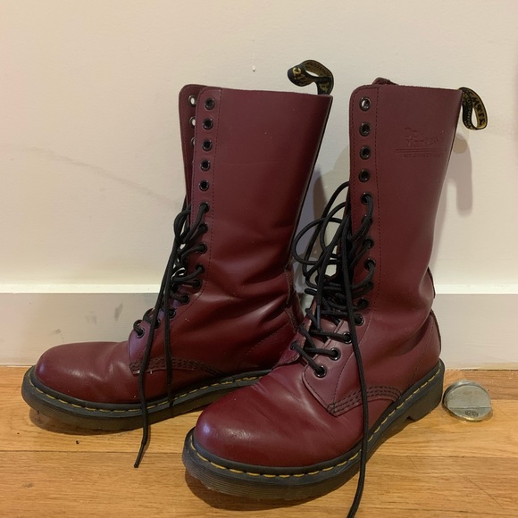 Dr. Martens Shoes - Doc Dr Martins Knee High Lace-up Oxblood 8